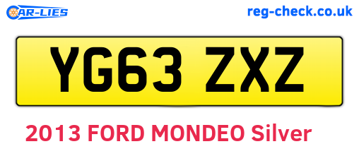 YG63ZXZ are the vehicle registration plates.