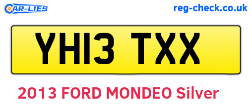YH13TXX are the vehicle registration plates.