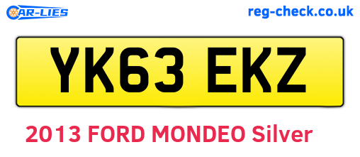 YK63EKZ are the vehicle registration plates.