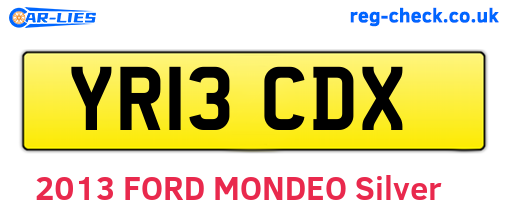 YR13CDX are the vehicle registration plates.