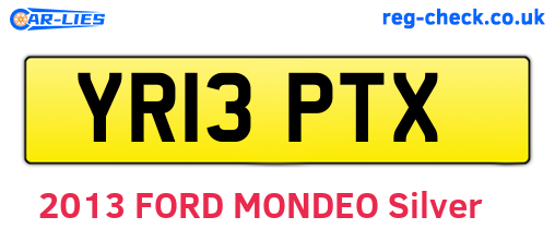 YR13PTX are the vehicle registration plates.