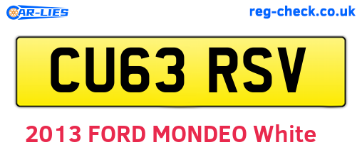 CU63RSV are the vehicle registration plates.