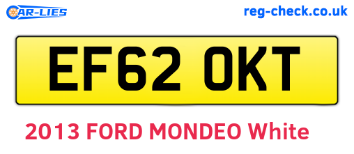 EF62OKT are the vehicle registration plates.