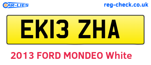 EK13ZHA are the vehicle registration plates.