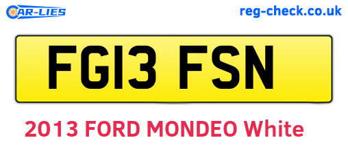 FG13FSN are the vehicle registration plates.