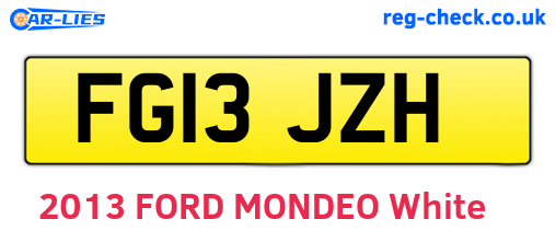 FG13JZH are the vehicle registration plates.