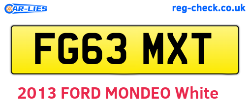 FG63MXT are the vehicle registration plates.