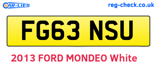 FG63NSU are the vehicle registration plates.
