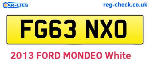 FG63NXO are the vehicle registration plates.