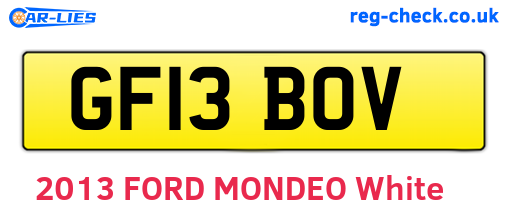 GF13BOV are the vehicle registration plates.