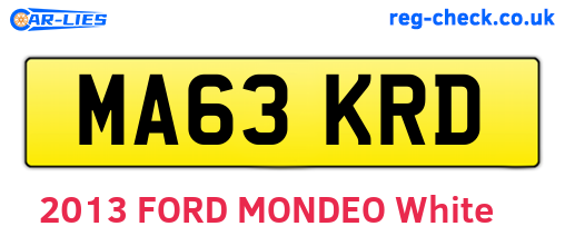MA63KRD are the vehicle registration plates.