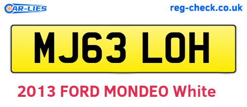 MJ63LOH are the vehicle registration plates.
