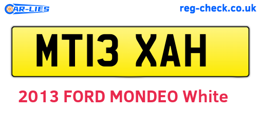 MT13XAH are the vehicle registration plates.