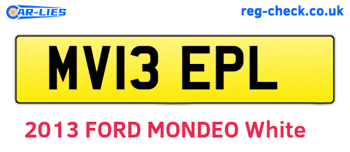 MV13EPL are the vehicle registration plates.