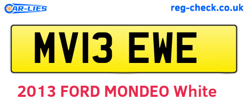 MV13EWE are the vehicle registration plates.