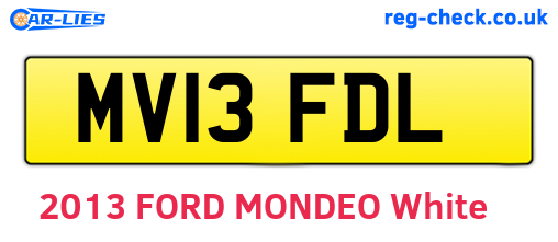 MV13FDL are the vehicle registration plates.