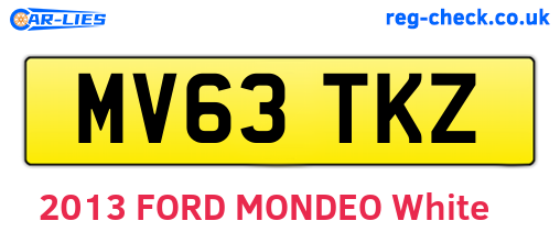 MV63TKZ are the vehicle registration plates.