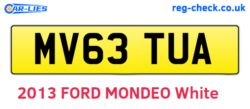 MV63TUA are the vehicle registration plates.