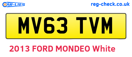 MV63TVM are the vehicle registration plates.