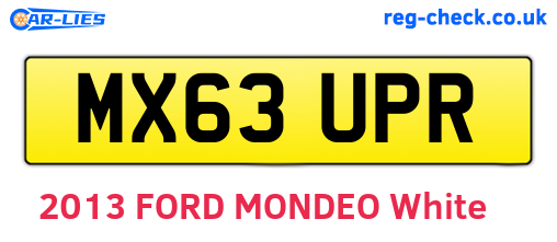 MX63UPR are the vehicle registration plates.