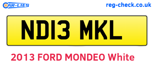ND13MKL are the vehicle registration plates.