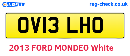 OV13LHO are the vehicle registration plates.