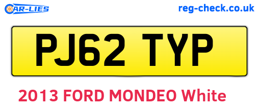 PJ62TYP are the vehicle registration plates.