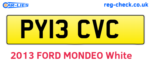 PY13CVC are the vehicle registration plates.