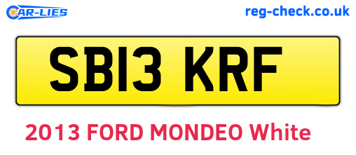 SB13KRF are the vehicle registration plates.