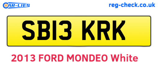 SB13KRK are the vehicle registration plates.