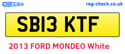 SB13KTF are the vehicle registration plates.