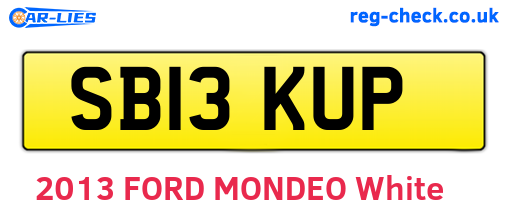 SB13KUP are the vehicle registration plates.