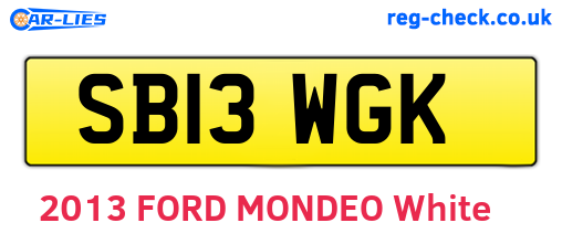 SB13WGK are the vehicle registration plates.