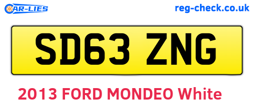 SD63ZNG are the vehicle registration plates.