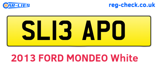 SL13APO are the vehicle registration plates.