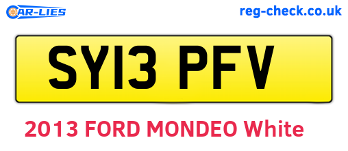 SY13PFV are the vehicle registration plates.