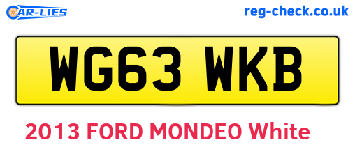 WG63WKB are the vehicle registration plates.