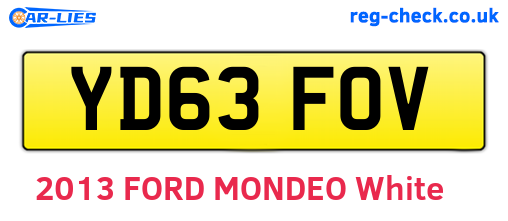 YD63FOV are the vehicle registration plates.