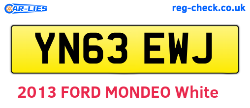 YN63EWJ are the vehicle registration plates.