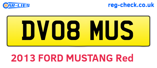 DV08MUS are the vehicle registration plates.
