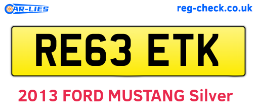RE63ETK are the vehicle registration plates.