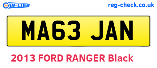 MA63JAN are the vehicle registration plates.