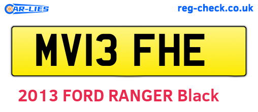 MV13FHE are the vehicle registration plates.
