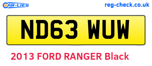 ND63WUW are the vehicle registration plates.