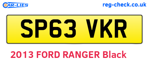 SP63VKR are the vehicle registration plates.