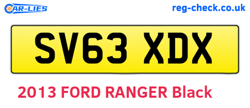 SV63XDX are the vehicle registration plates.