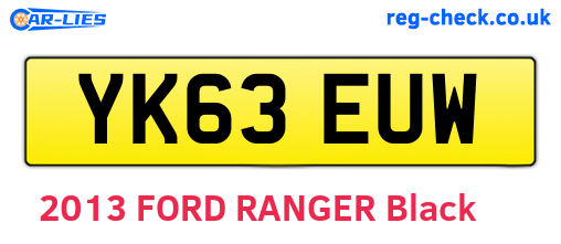 YK63EUW are the vehicle registration plates.