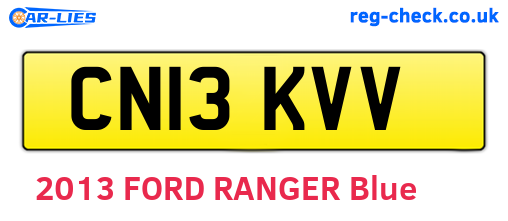 CN13KVV are the vehicle registration plates.