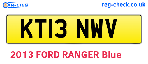 KT13NWV are the vehicle registration plates.
