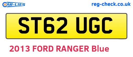 ST62UGC are the vehicle registration plates.